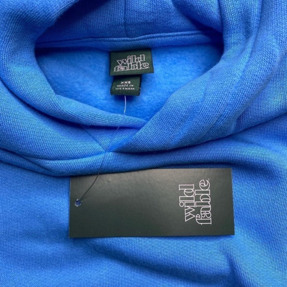 Wild‎ Fable Blue Coastal Surf Graphic Hoodie Sweatshirt XXS NWT - Picture 2 of 8